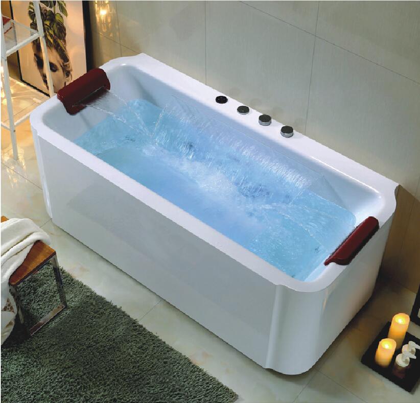Bathtub Bathroom European Freestanding Rectangular Massage Whirlpools Waterffall Badewanne 