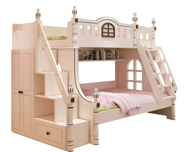 Kids Bed American Design White Children Bunk Bed