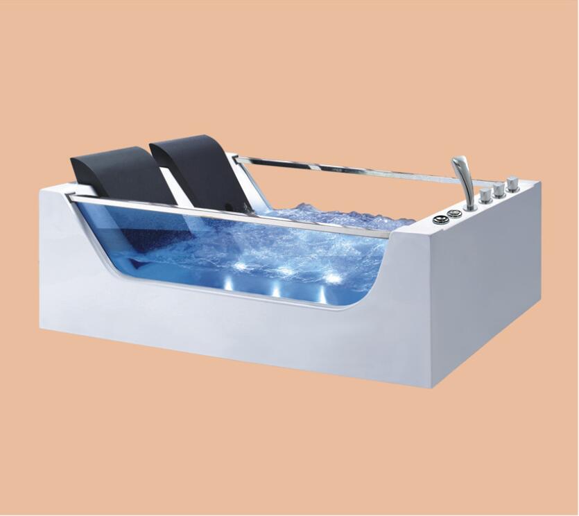 Bathtub Bathroom Fiberglass Whirlpool Badewanne Acrylic Hydromassage Surfing Colourful LED Light Bubble Bathtubs