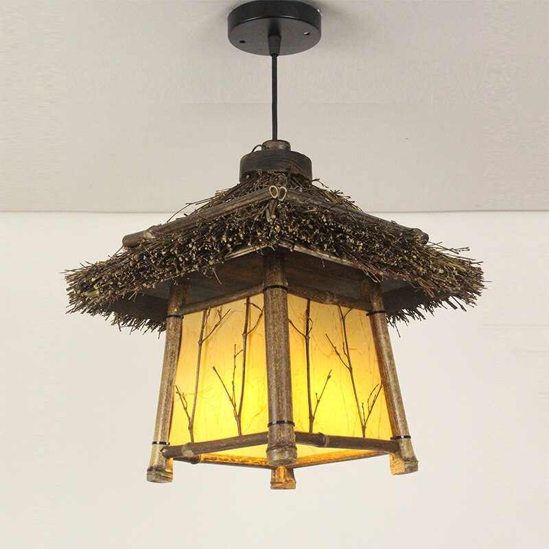 Bamboo Pendant Light Loft Ceiling Hanging Wood Pendant Lights