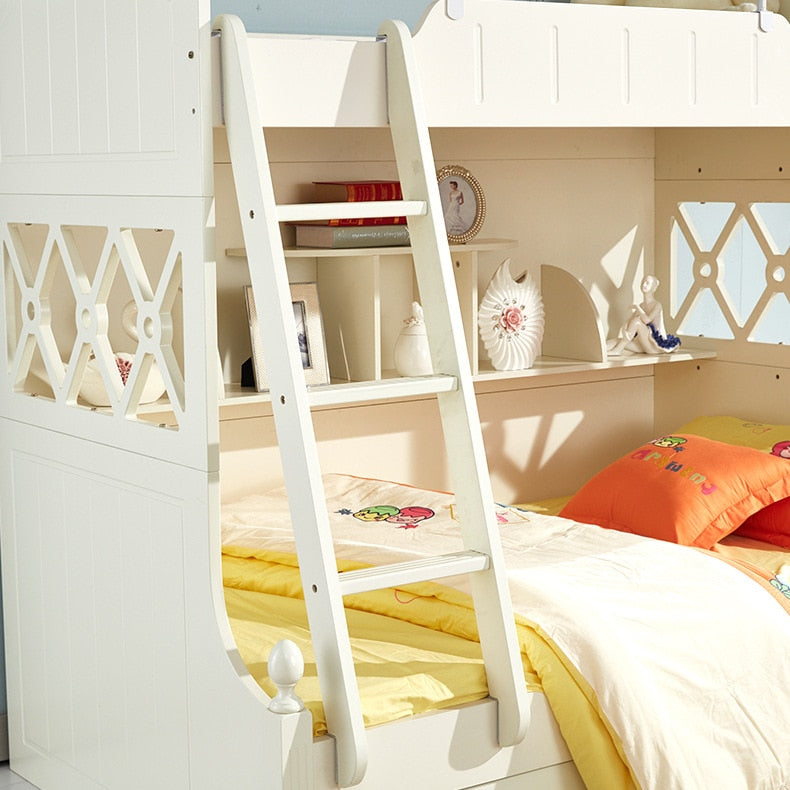 Cama para niños Dormitorio en casa arriba y abajo de la cama de princesa inferior