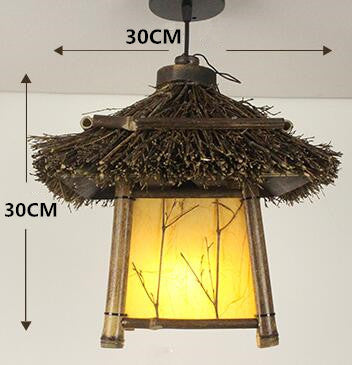 Bamboo Pendant Light Loft Ceiling Hanging Wood Pendant Lights