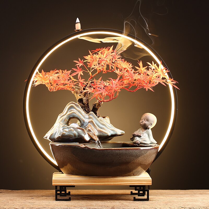 Brûleur d'encens Zen cascade rétro Led brûleur d'encens Art décoratif