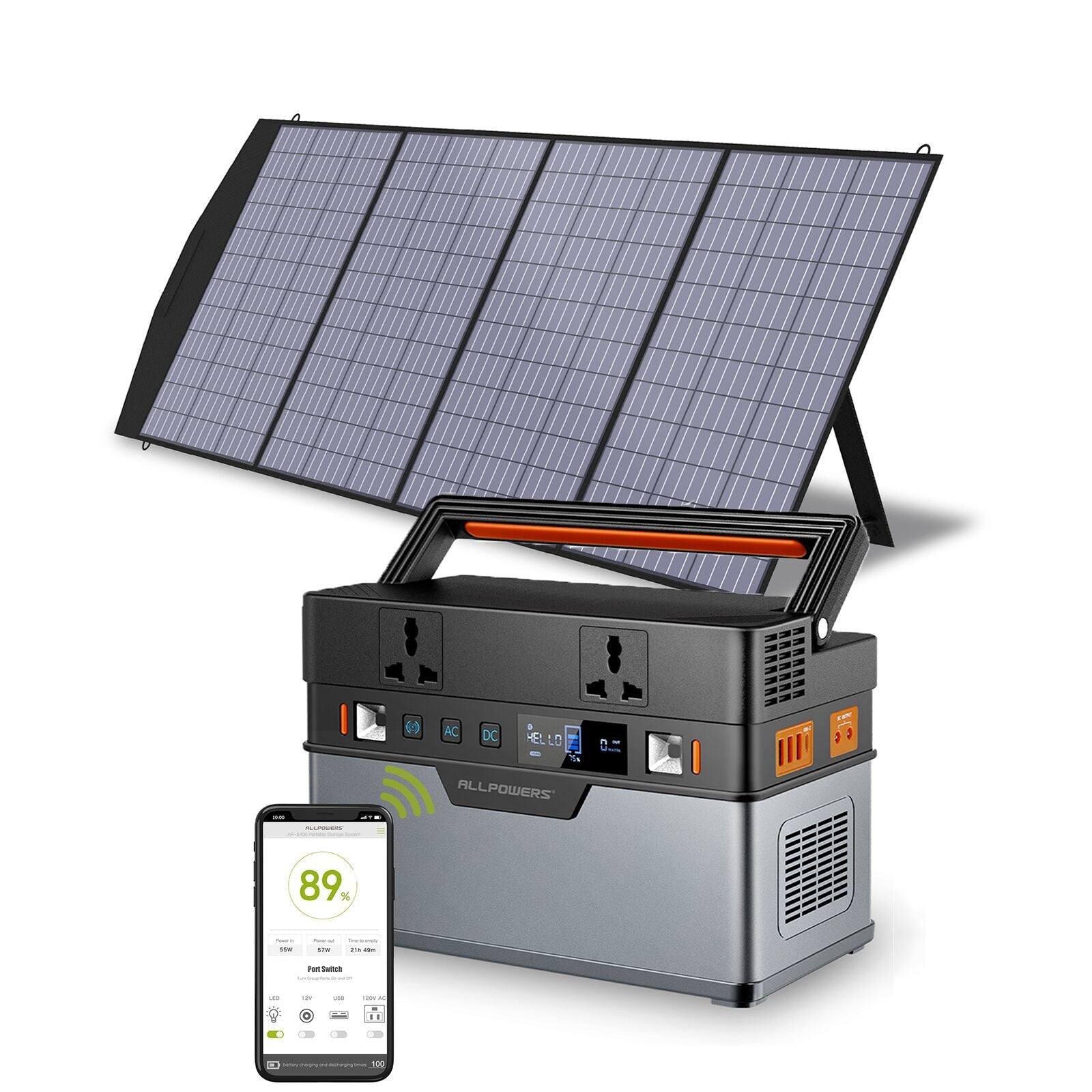 Power Banks Portable Power Solar Generator Pure Sine Wave AC Outlet 18V Solar Panel