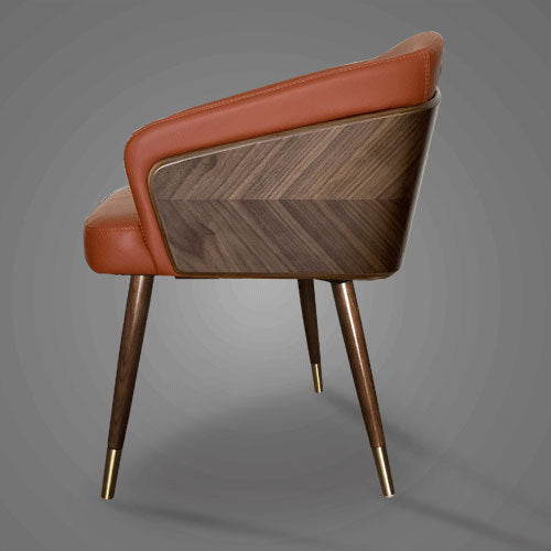 Club Chair Modern Leisure Nordic Solid Wood Leather Art Backrest Stool Club Chairs