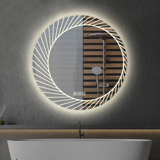 Smart Mirror Spiegel Anti Fog Runde LED Badezimmer Silberspiegel mit Touch Schalter - Espejo de baño con interruptor táctil