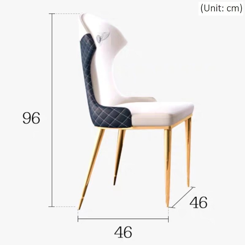 Wing Chairs Sets Modern French Leather Stainless Steel Gold Legs Wing Chairs