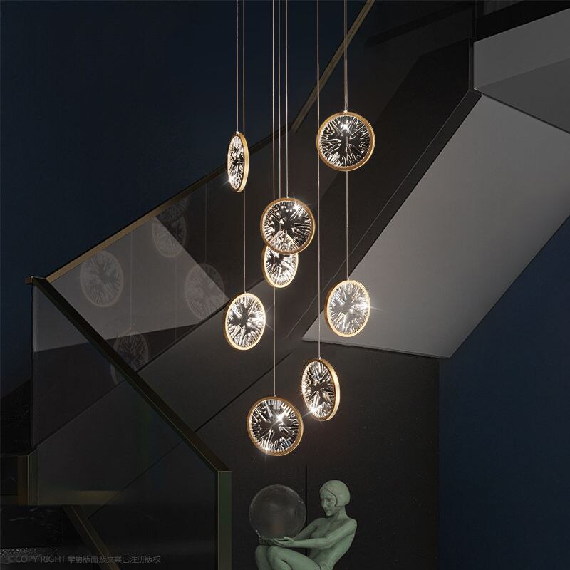 Chandelier Led Gold/Black Dining Room Hanging Lamp Crystal Ring Design Bedroom Lighting Chandeliers