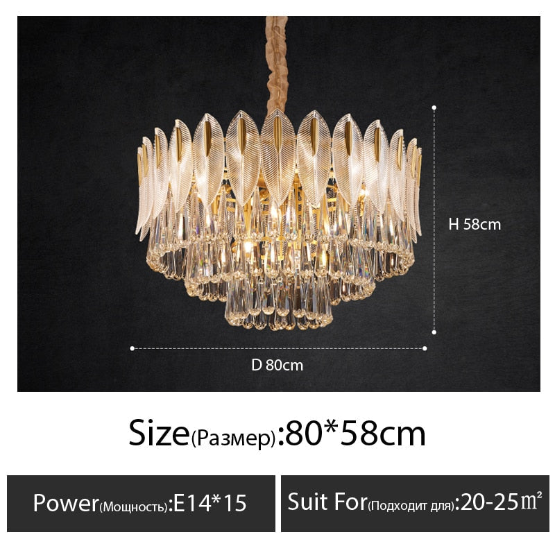 Chandelier Postmodern Crystal Light Living Dining Bedroom Round Chandeliers