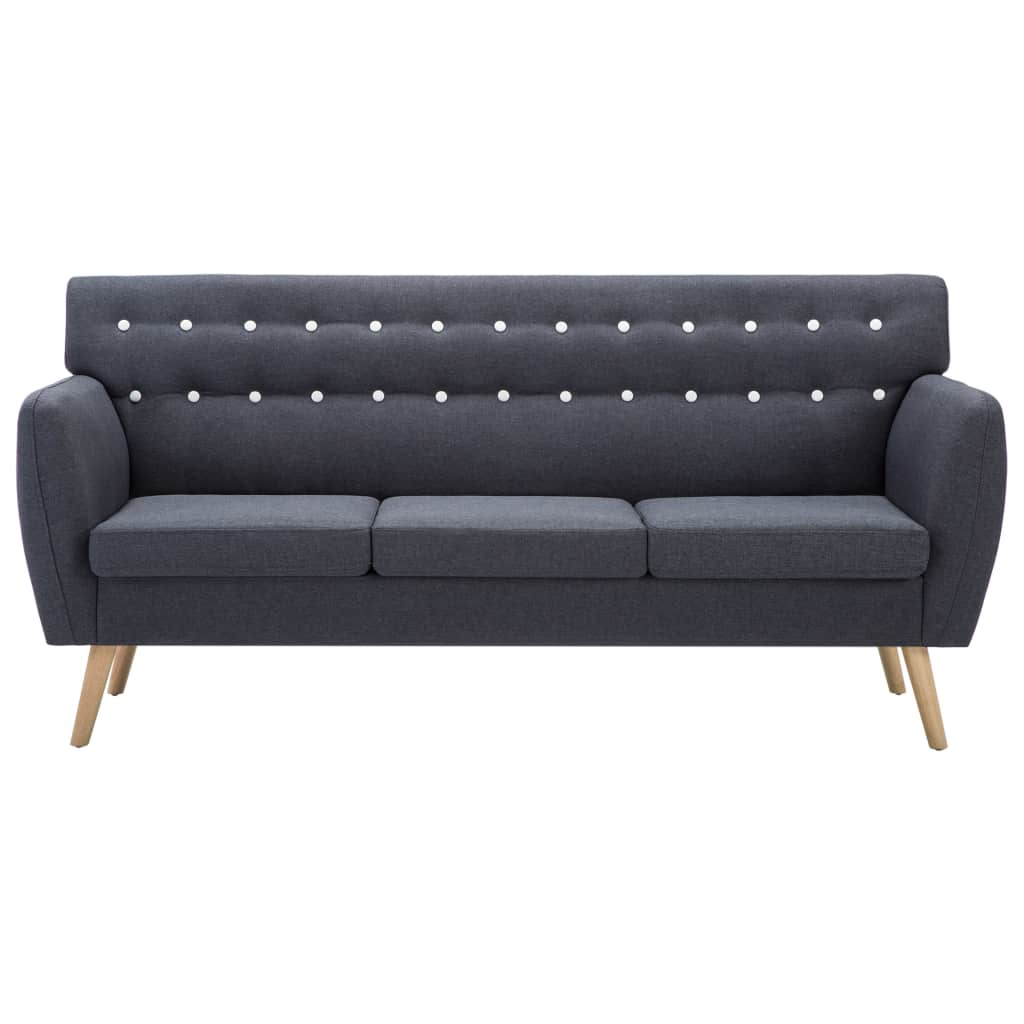 Sofa 3 Seater Upholstered in Dark Gray Sofas