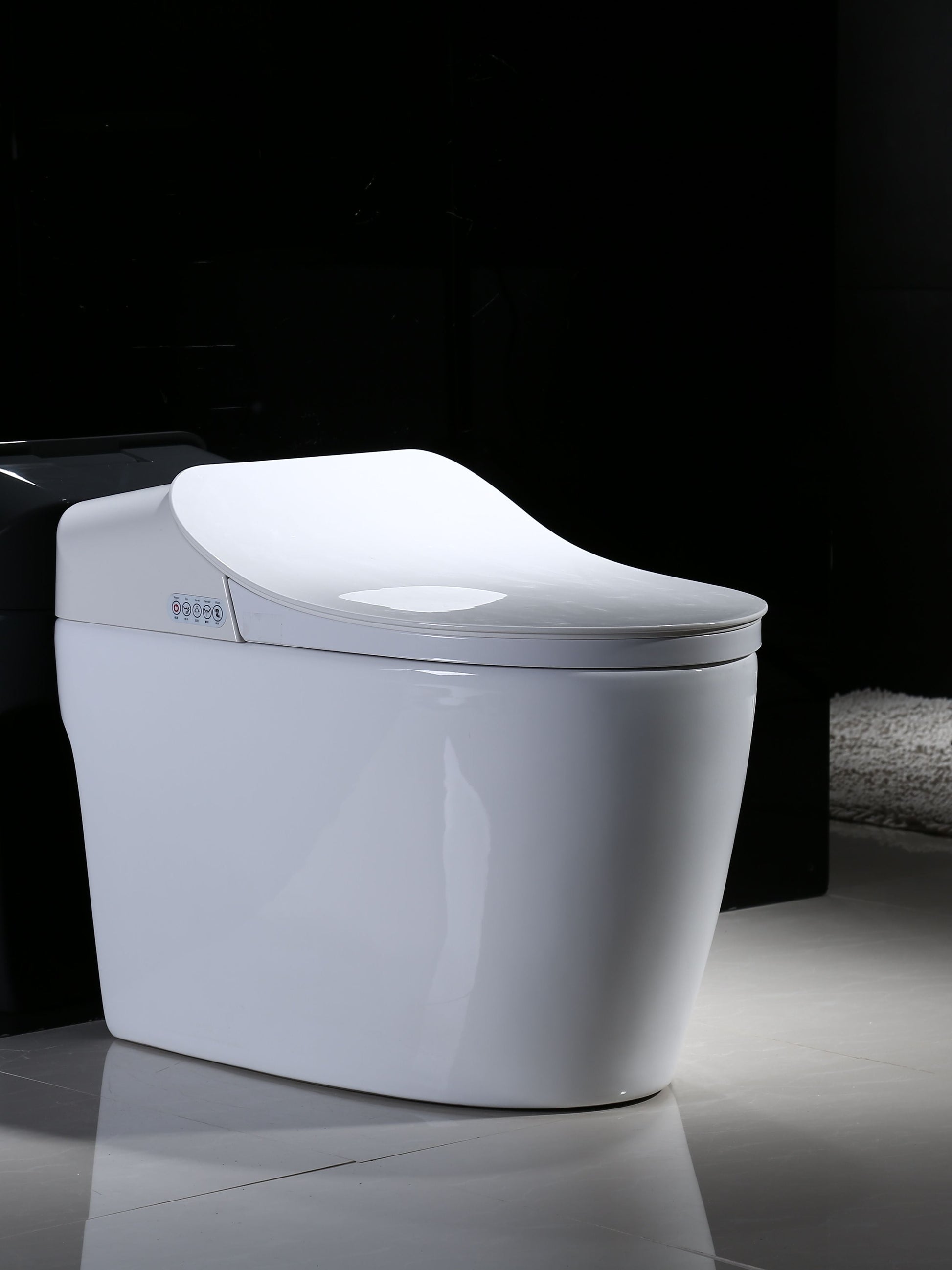 Bathroom Toilet S-trap Ptrap Intelligent WC Elongated Remote Controlled Smart Bidet Toilette