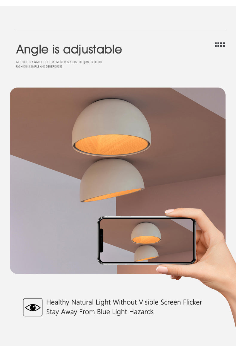 Bedroom Lamp Ceiling Creative Inclined Light Minimalist Wood Grain Study Lamps