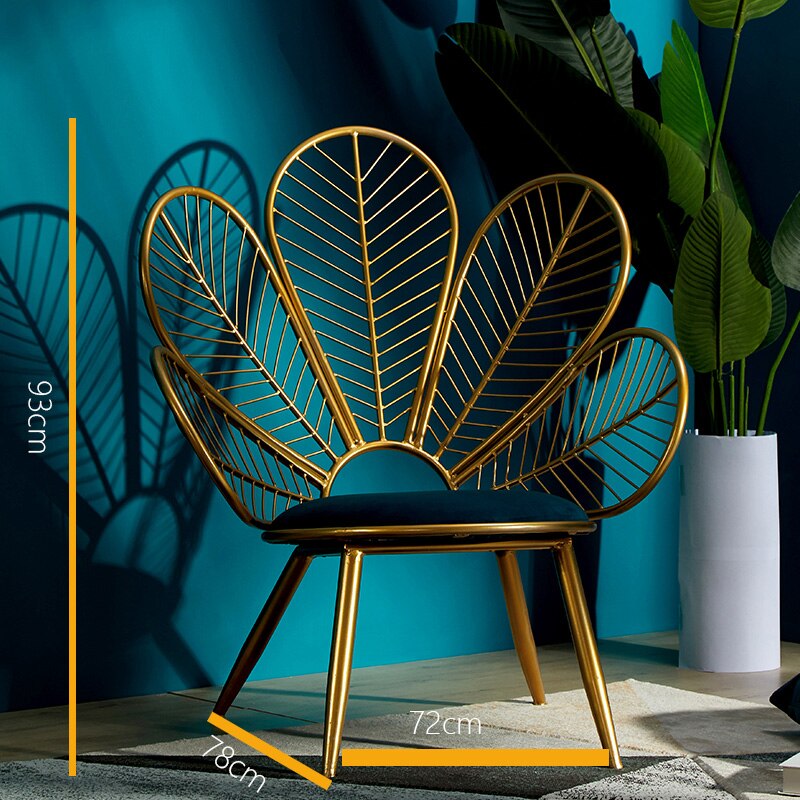 Round Chair Modren Peacock Shape Wrought Iron Ins Table Minimalist Round Chairs Sets