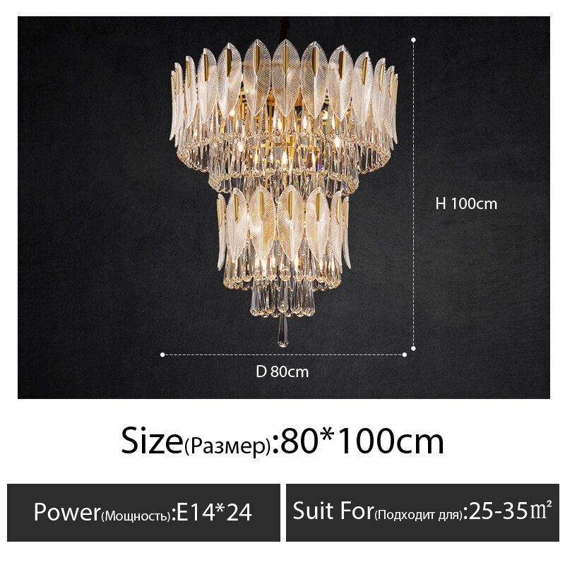 Chandelier Postmodern Crystal Light Living Dining Bedroom Round Chandeliers