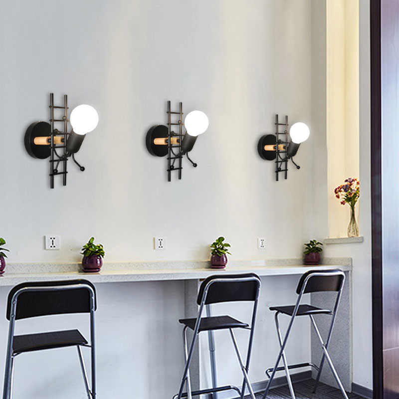 Lámparas de pared Apliques de pared de hierro montados creativos LED