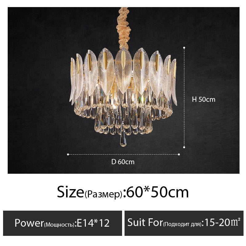 Chandelier Postmodern Crystal Light Living Dining Bedroom Round Chandeliers