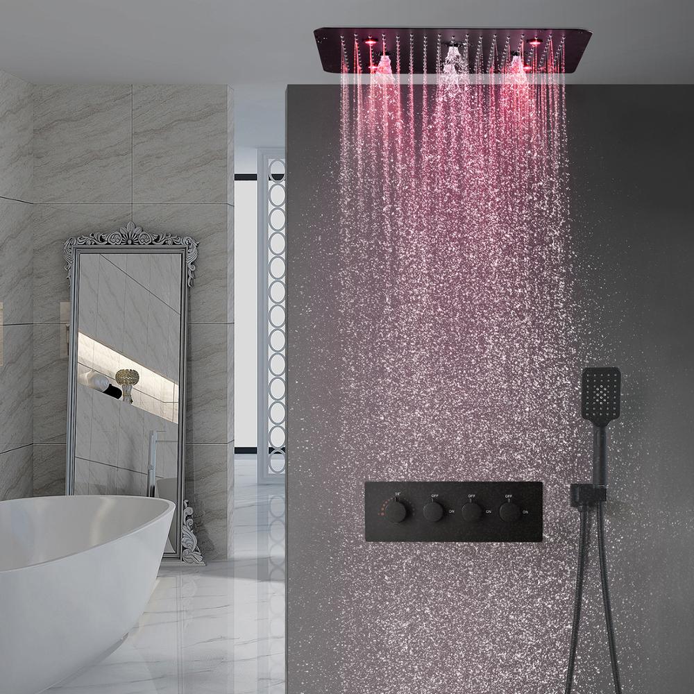 Systèmes de douche Duschsystem 20 Zoll Quadrat LED Licht Système de douche