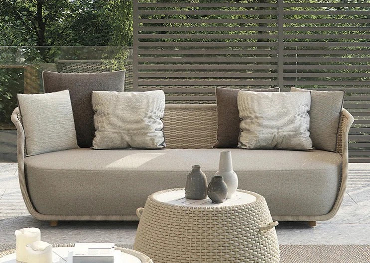Mobilier d'extérieur cour Villa jardin extérieur ensemble en rotin combinaison nordique meubles Design en rotin