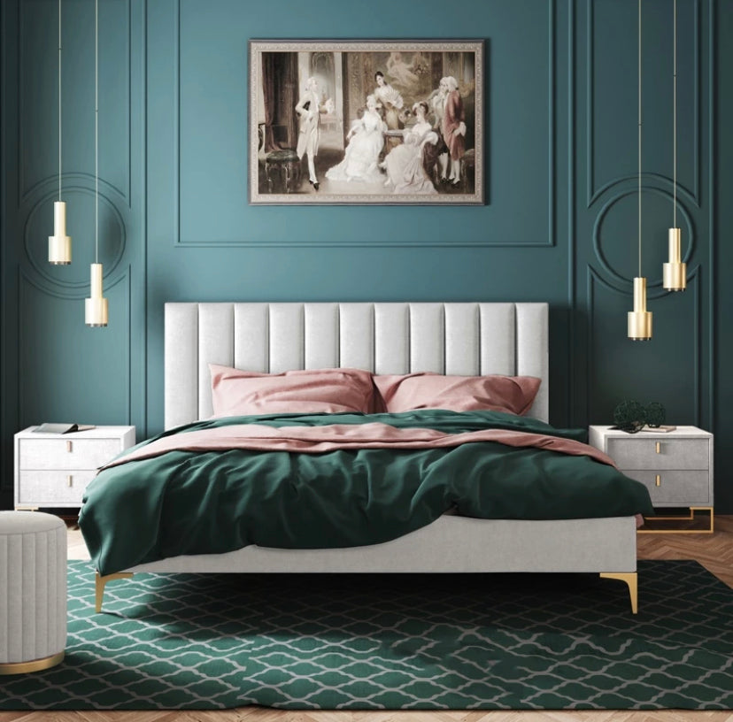 Lit de luxe meubles modernes ensembles de chambre à coucher Double cuir lits en bois massif avec cadre lits-Betten