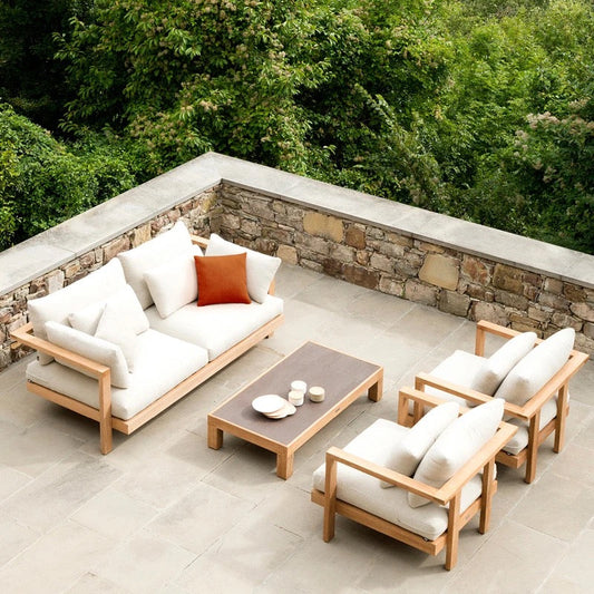 Outdoor Furniture Set Modern Teak Wood Outdoor Sectional Sofas