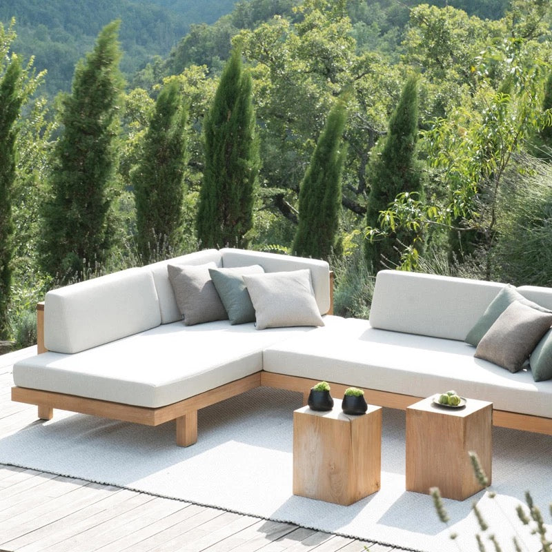 Outdoor Furniture Set Modern Teak Wood Outdoor Sectional Sofas