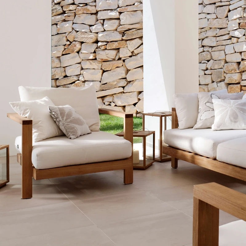 Ensemble de meubles d'extérieur canapés sectionnels d'extérieur modernes en bois de teck