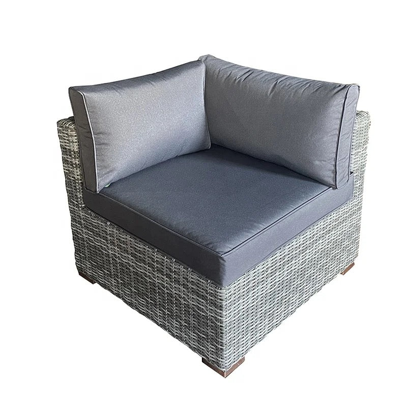 Outdoor Furniture Dark Grey Rattan Modular 7 Seat Lounge Sofa Set Square Rising/Liftable Outdoor Garden Dining Table Sets