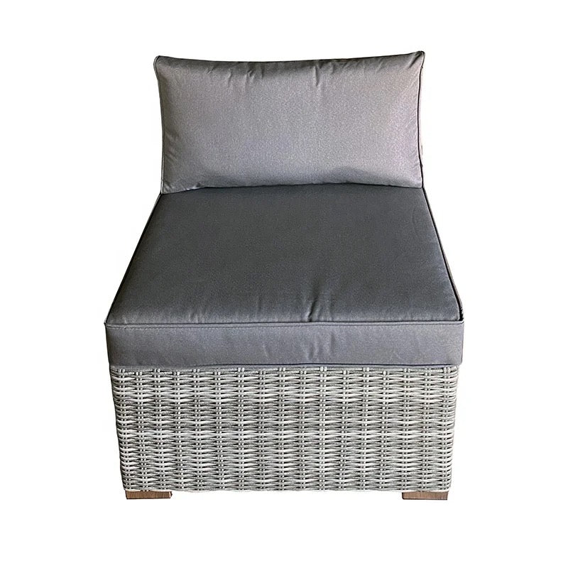 Outdoor Furniture Dark Grey Rattan Modular 7 Seat Lounge Sofa Set Square Rising/Liftable Outdoor Garden Dining Table Sets