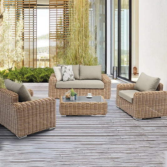 Outdoor Furniture Balcony Garden 4 Pieces Rattan Furniture Sets
