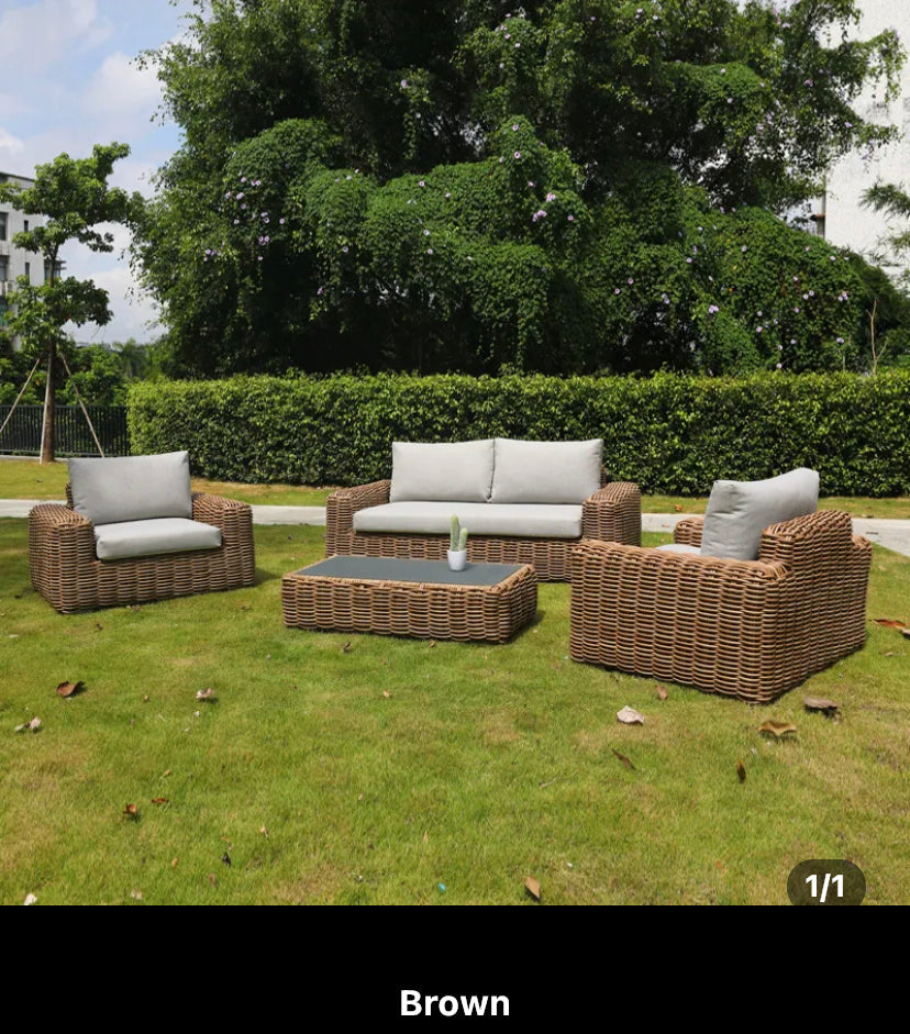 Outdoor Furniture Balcony Garden 4 Pieces Rattan Furniture Sets