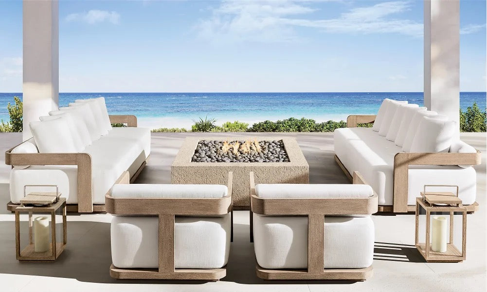 Designer Otdoor Furniture Weathered Modern Outdoor Solid Teak Sofa Garden Sets