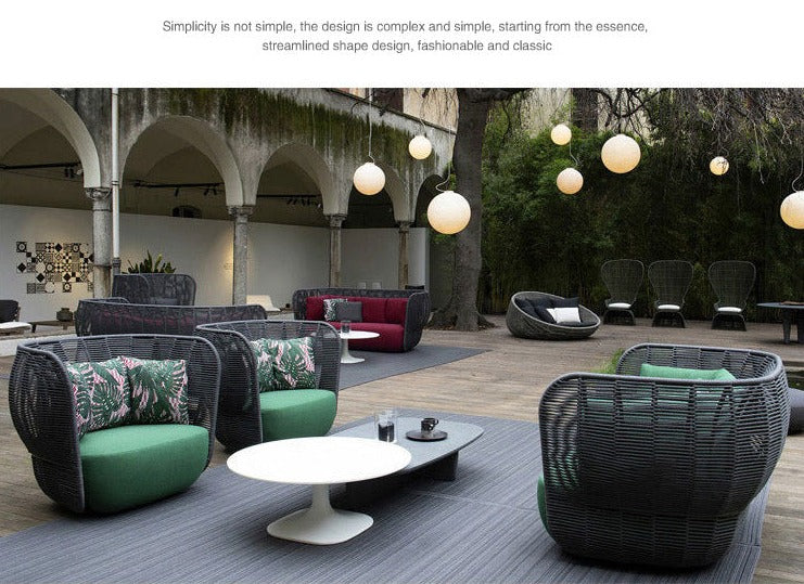Otdoor Furniture Set Luxury Backyard Balcony Garden Rattan Furniture