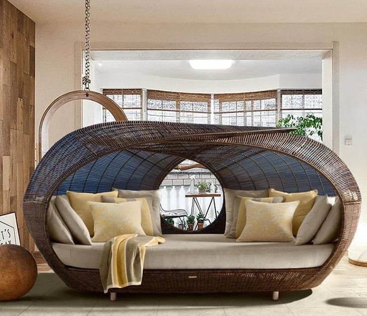 Outdoor Furniture Handmade Rattan Garden Balcony Sofa Set Bird Cage Design Furniture