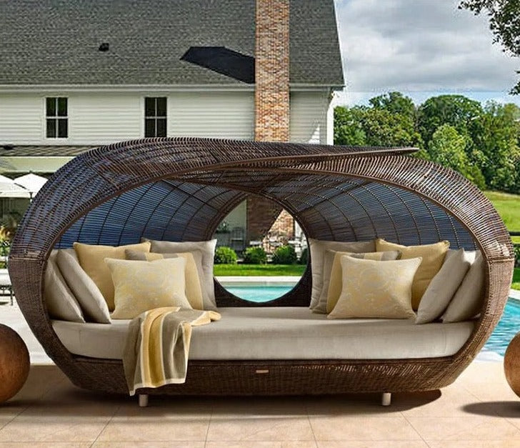 Outdoor Furniture Handmade Rattan Garden Balcony Sofa Set Bird Cage Design Furniture