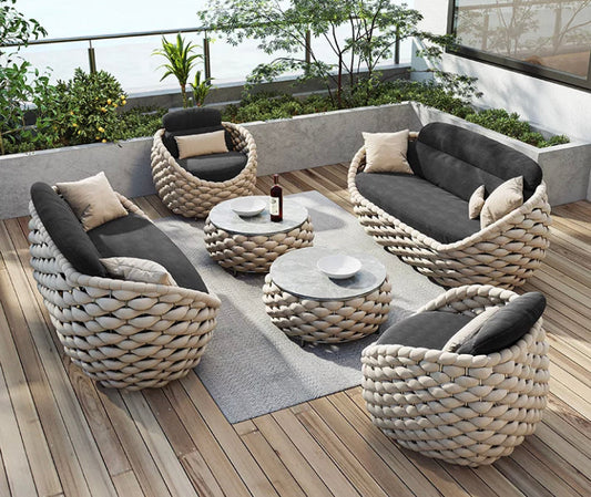 Mobilier d'extérieur nouveau ensemble de canapé en tissu ensembles de meubles de jardin en plein air 