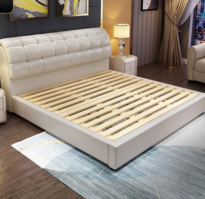 Double Bed High Quality Light Luxury Leather Bed Bedroom Furniture 1.8m Bett