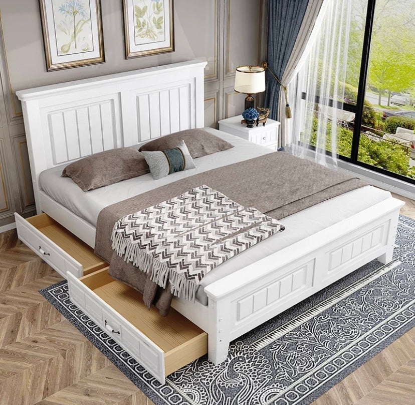 Double Beds Set Modern Wood Bed Solid Wood Schlafzimmer Bett Set 