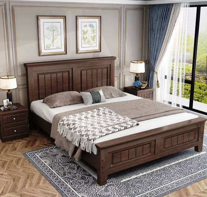 Double Beds Set Modern Wood Bed Solid Wood Schlafzimmer Bett Set 