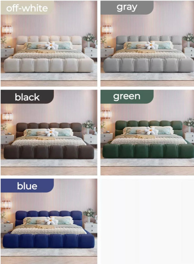 Nordic Bedroom Set Comfortable Solid Wood Frame Velvet Bed Modern Style Bedroom Betten 