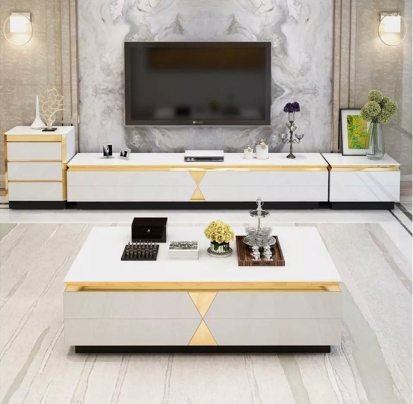 TV Lowboards And Coffee Table With Drawer Living Room Furniture Fernsehtisch Sets Luxury TV Unit Cabinets 