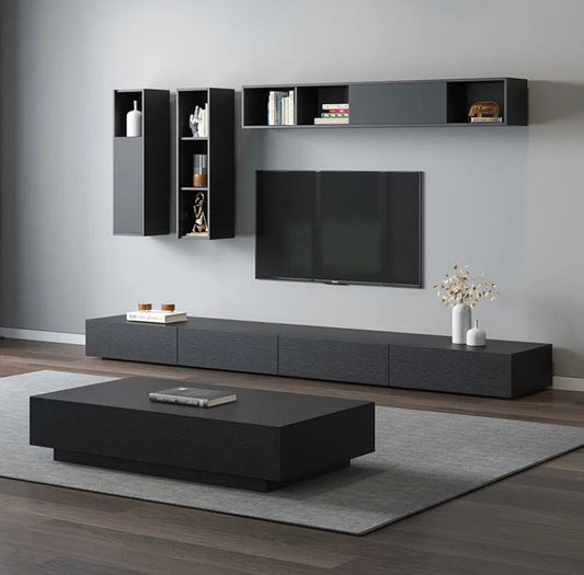 TV Stand Sets Contracted Wooden Retractable TV Lowboard Fernsehtisch