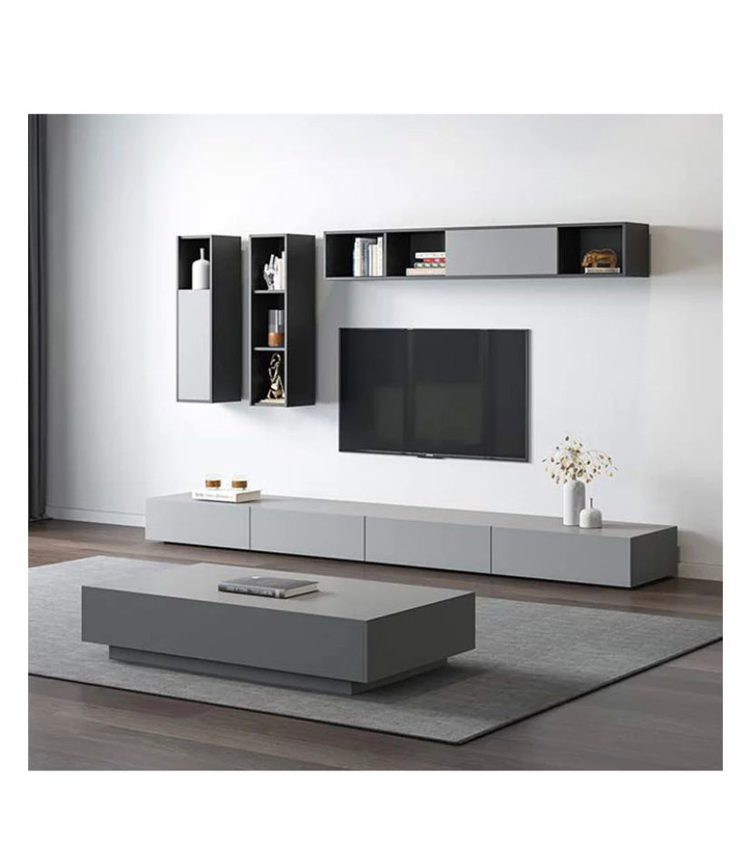 TV Stand Sets Contracted Wooden Retractable TV Lowboard Fernsehtisch