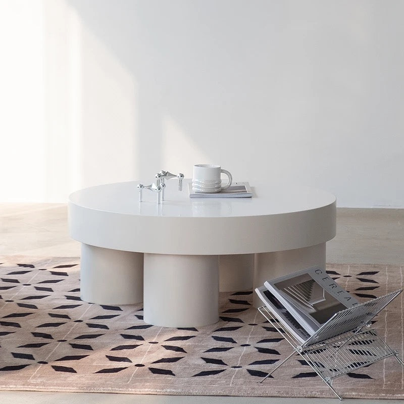Mesa de centro redonda de madera maciza, diseño de elefante, mesa de té para sala de estar 