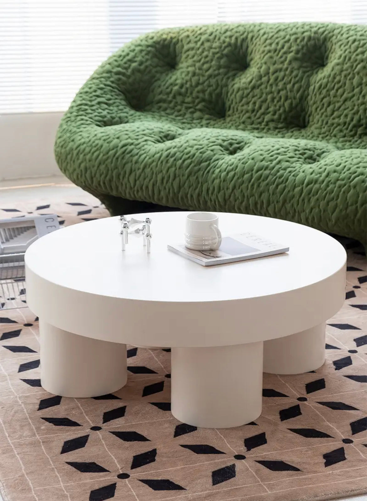 Mesa de centro redonda de madera maciza, diseño de elefante, mesa de té para sala de estar 