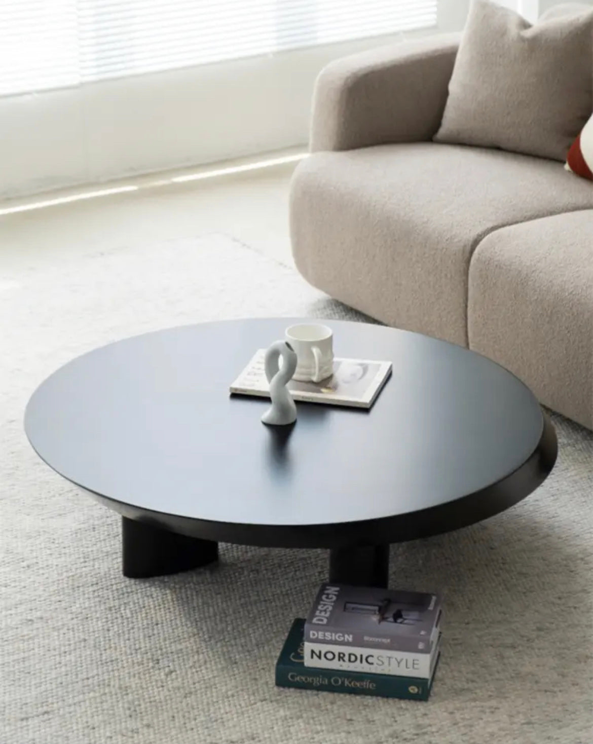 Meubles design scandinave salon table basse ronde en bois 