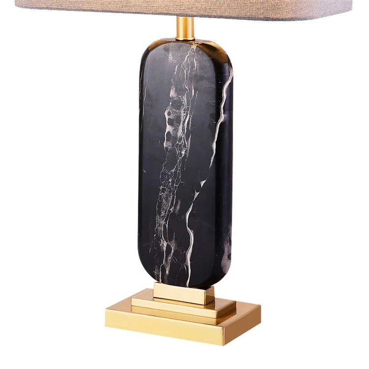 Lámparas de mesa Arte Lámpara de escritorio de iluminación con base de piedra de hormigón antiguo 