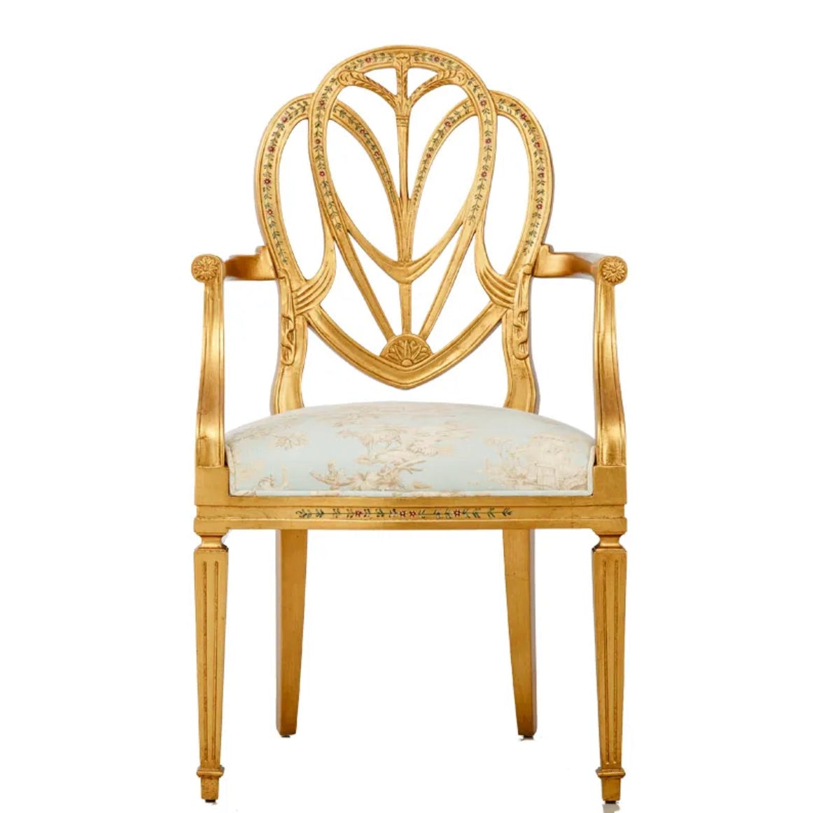  Dinning Chair Hollow Out Back Comfortable Brass Baroque Design Dining Room Chairs