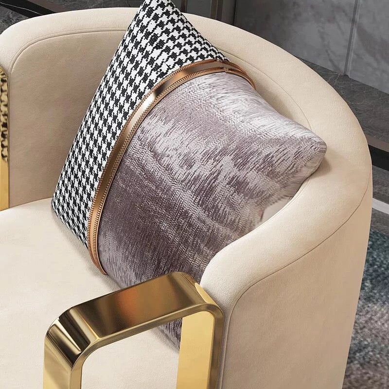 Armchair Lounge Swivel Luxury Gold Metal Frame Single Sessel Chair