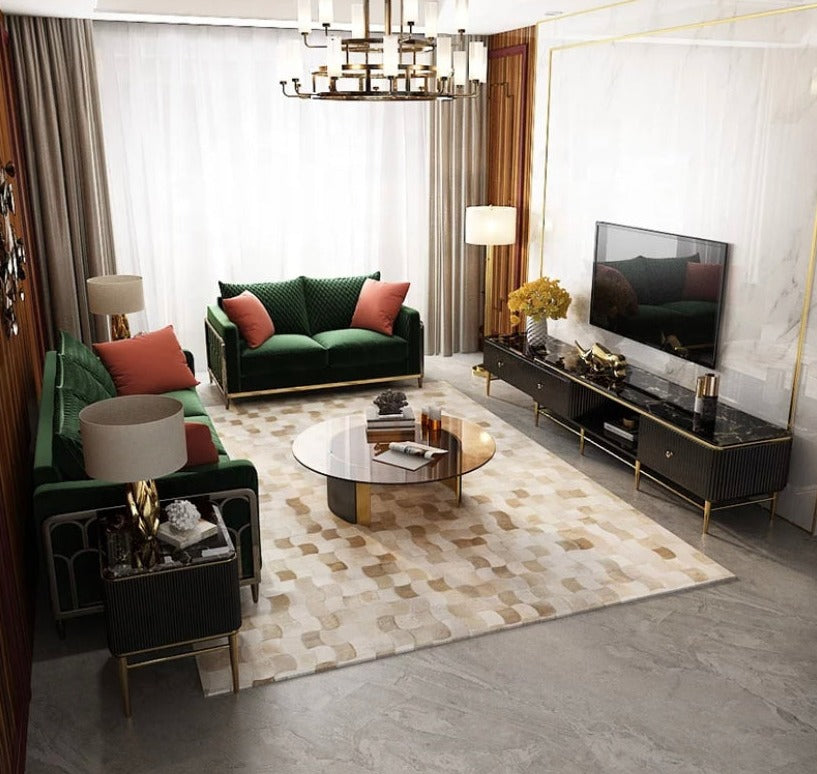 Tv Stand Modern Luxury Jazz Snow White Living Room TV Cabinet Telescopic Marble Fernsehtisch