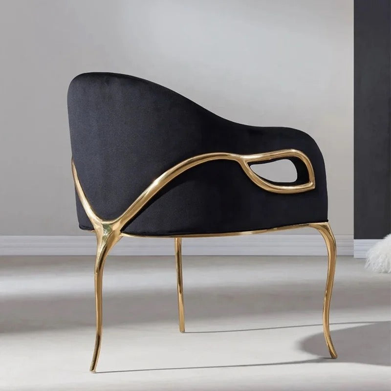 Chaises de salle à manger Design cuir velours or métal chaises de salle à manger de luxe 